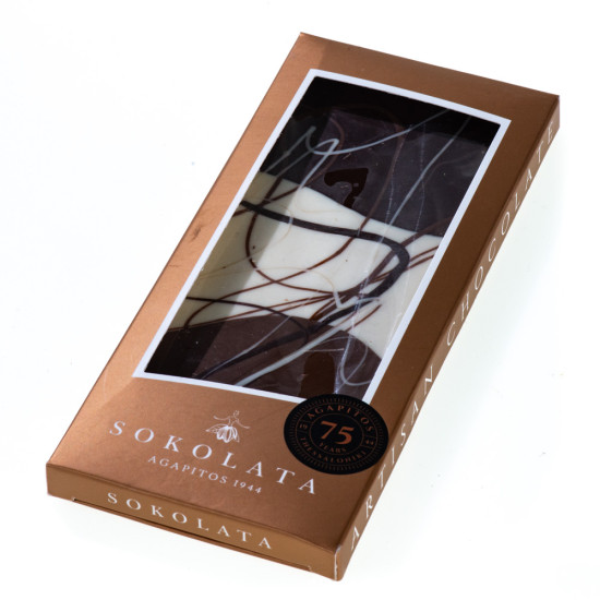 Bară hand made 3 ciocolate - neagră/lapte/albă 100 gr