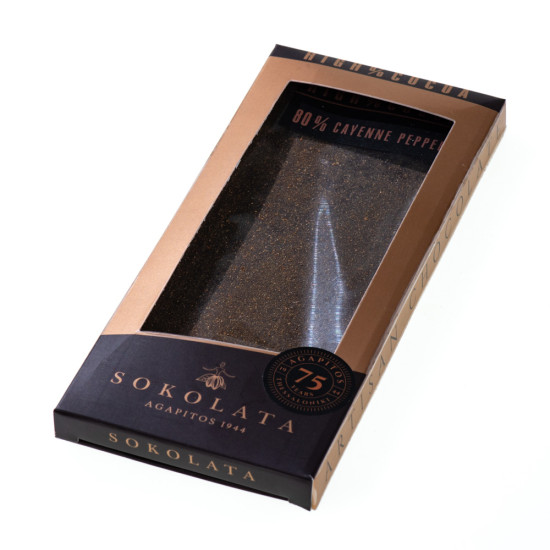 Bară hand made de ciocolată negră, cu piper Cayenne, scorțișoară și ghimbir 100 gr