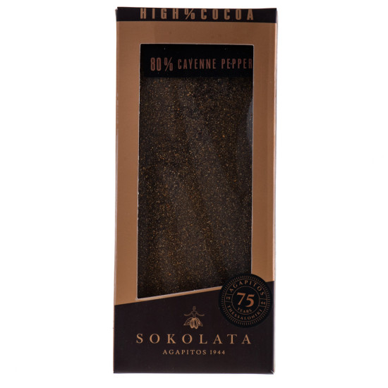 Bară hand made de ciocolată negră, cu piper Cayenne, scorțișoară și ghimbir 100 gr