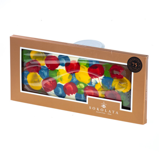 Bară hand made de ciocolată design Trandafir 150 gr