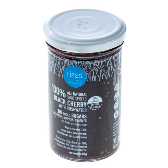 Gem de cireșe negre cu apă de trandafir fără zahăr 300 gr