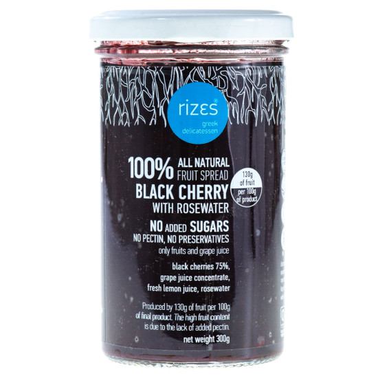 Gem de cireșe negre cu apă de trandafir fără zahăr 300 gr