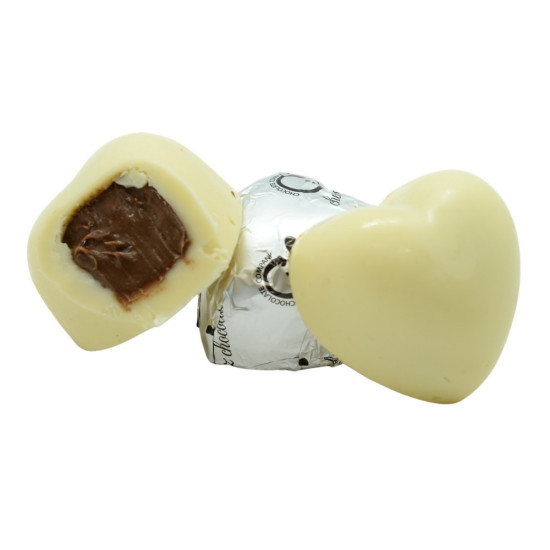 Praline de ciocolată albă inimă 100gr