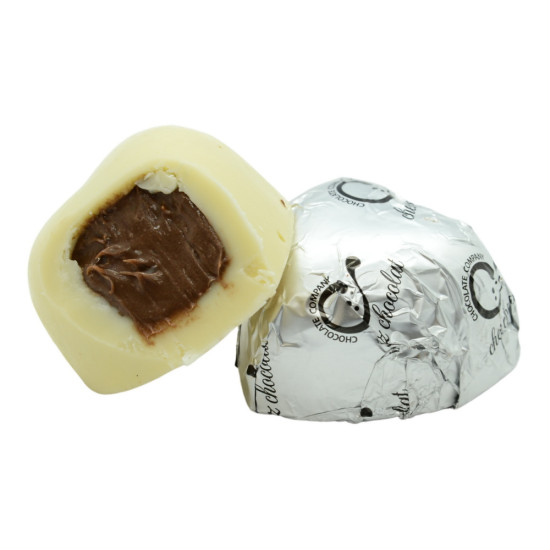 Praline de ciocolată albă inimă 100gr